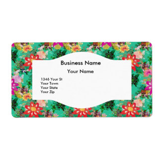 Adressetikett Vintag Retro-Floral