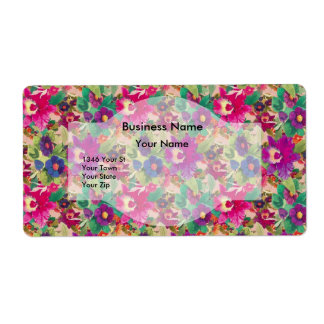 Adressetikett Vintag Retro-Floral