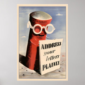Adressieren Sie Ihren Brief Klar Vintage-Werbung Poster