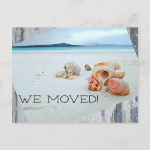 Adresswechsel am Strand Postkarte