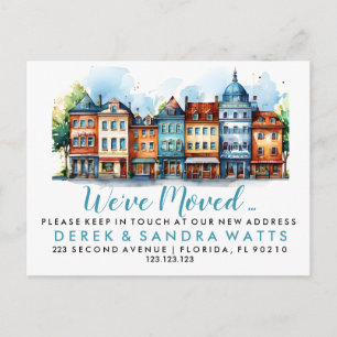 Adresswechsel, den wir auf der Straße gemacht habe Ankündigungspostkarte