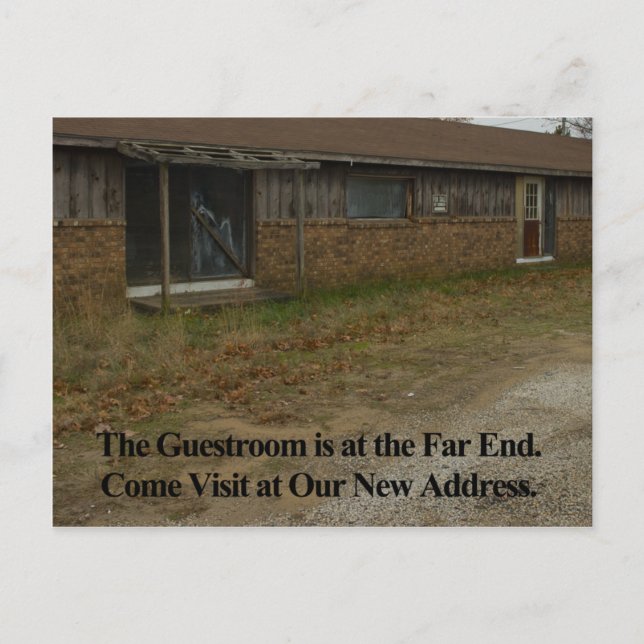 Adresswechsel: Gästezimmer Ankündigungspostkarte (Vorderseite)