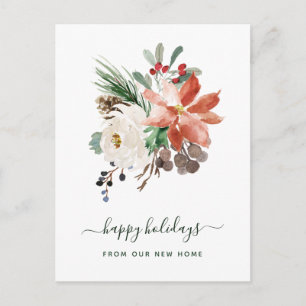 Adresswechsel zu Weihnachten Holiday Floral
