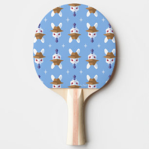 Adrettes Kawaii Weiß-Kaninchen Tischtennis Schläger