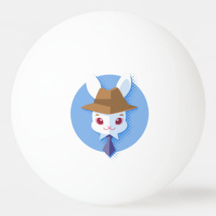 Adrettes Kawaii Weiß-Kaninchen Tischtennisball