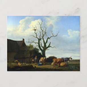 Adriaen van de Velde Ein Bauernhof mit einem toten Postkarte