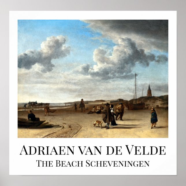 Adriaen van de Velde The Beach Scheveningen Poster (Vorne)