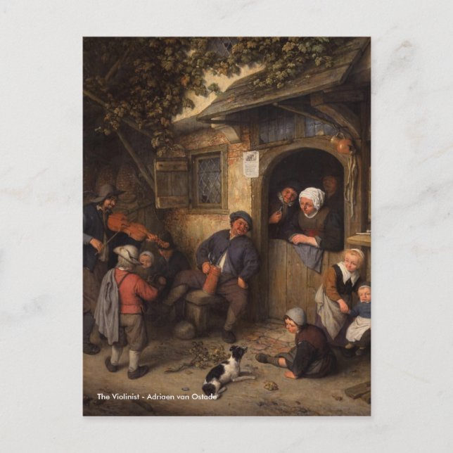 Adriaen van Ostade  Der Geiger Postkarte (Vorderseite)