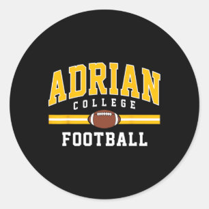 Adrian College Football Arch Vintage-Design für mi Runder Aufkleber