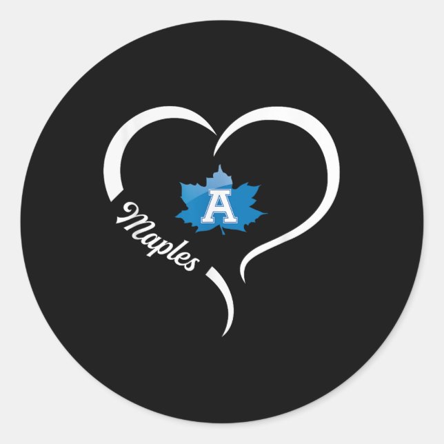 Adrian Maples Logo Halbherz Slogan Hs Runder Aufkleber (Vorderseite)
