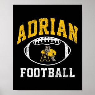 Adrian Uni Football Athletics Vintag Sports A Poster