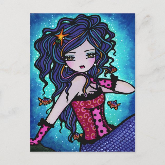 Adriana Mermaid Fantasy Marine Art Postcard Postkarte (Vorderseite)