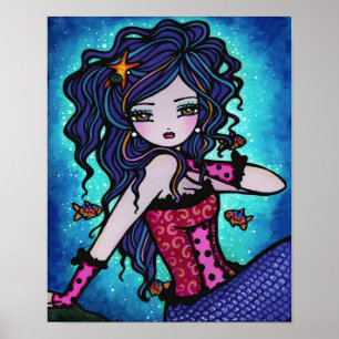 Adriana Mermaid Tropische Fantasie Kunst Poster