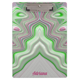 ADRIANA ~ PASTEL 3D! Rosa, grüne und weiße GLOSSY Klemmbrett