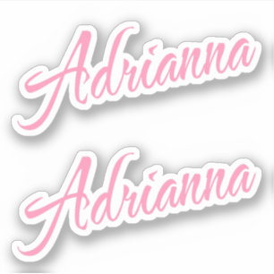 Adrianna Decorative Name in Pink x2 Aufkleber