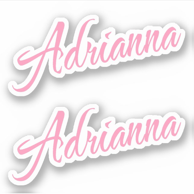 Adrianna Decorative Name in Pink x2 Aufkleber (Vorderseite)