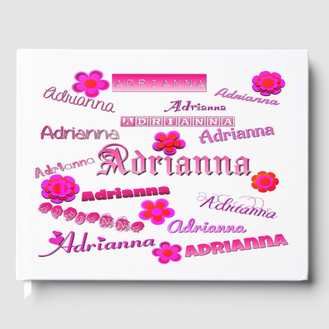 Adrianna Floral Pop Art Gästebuch (Vorderseite)