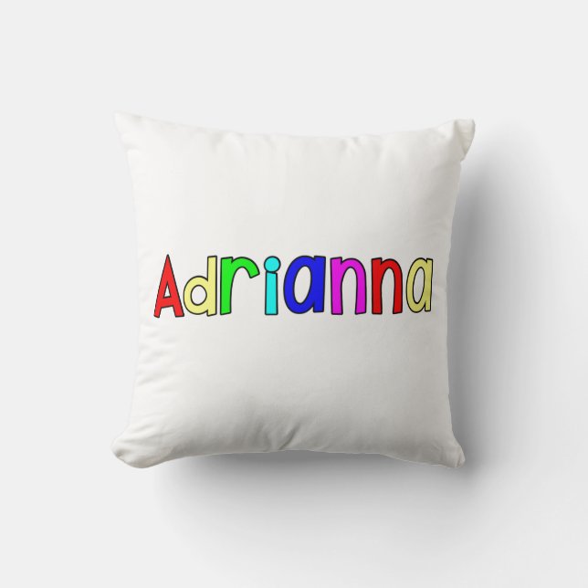 Adrianna - Rainbow-Text Kissen (Vorderseite)