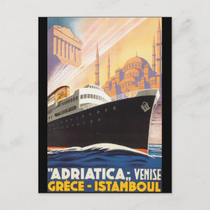 Adriatica Lines - Vintage Travel Poster Postkarte