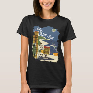 Adriatische Meeresküste Retro-Reiseziel T-Shirt