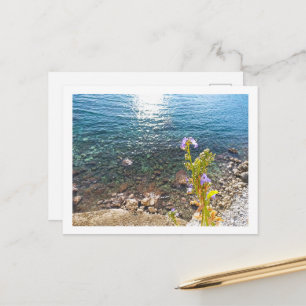Adriatisches Meer mit Glockenblume im Sommer Monte Postkarte