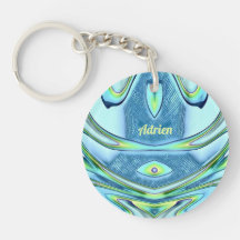 ADRIEN ~ Green Yellow Blue Circle Acrylic ~