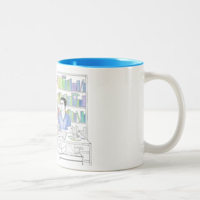 Adrien und Jake Farbtonbuch-Tasse (ohne Zitat) Zweifarbige Tasse (Rechts)