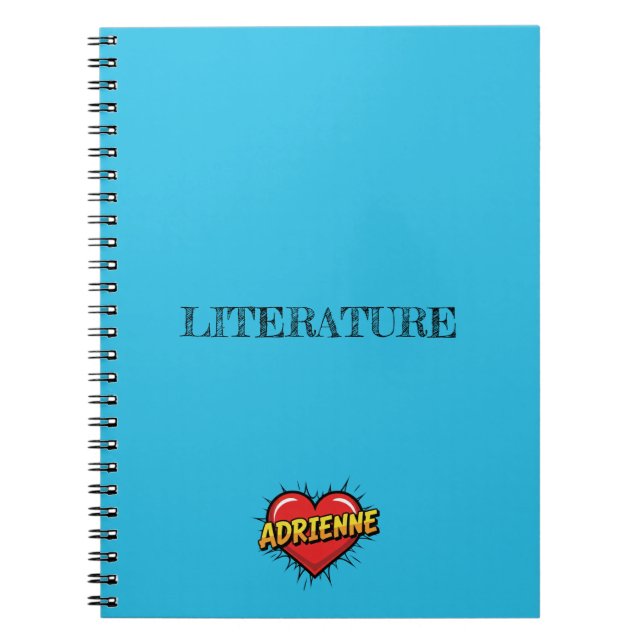 Adrienne Heart Blue Notizblock (Vorderseite)