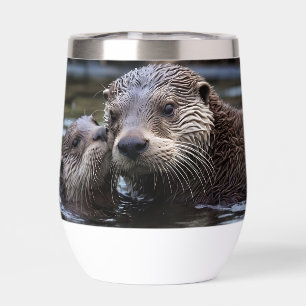 **"Adrift in Liebe: Mama und Baby Otter"***