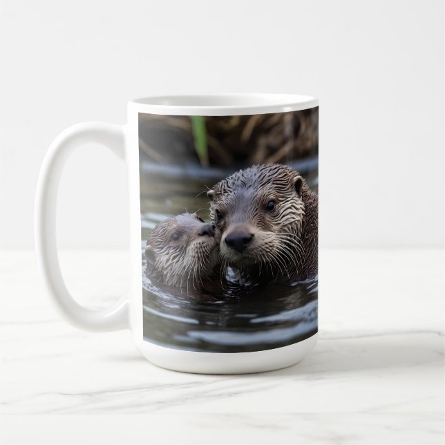 **"Adrift in Liebe: Mama und Baby Otter"*** Kaffeetasse (Links)