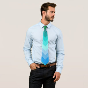 Adrift (Ocean Colors in Striping Pattern) Krawatte