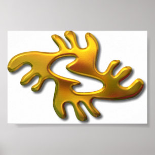 Adrinkra-Peace-gold Poster