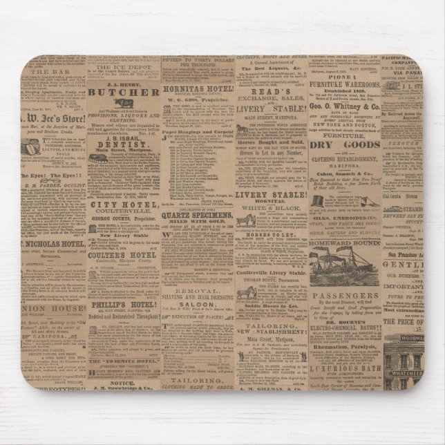Ads of the Past, NY 1856   Mousepad (Vorne)