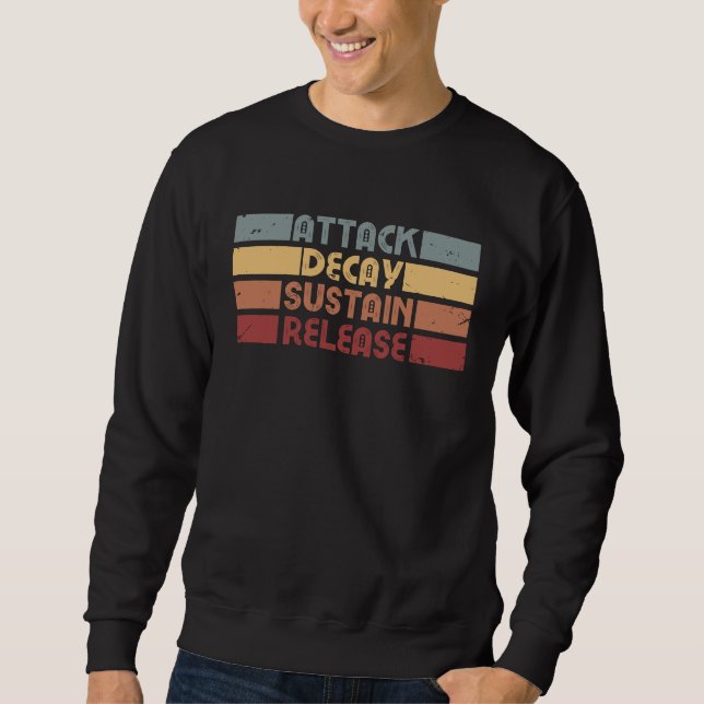 ADSR Synth Synthesizer Retro-Musik Sweatshirt (Vorderseite)