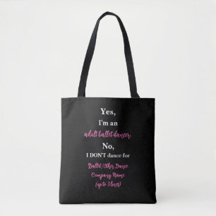 Adult Ballet Dancer Hot Pink/White Text