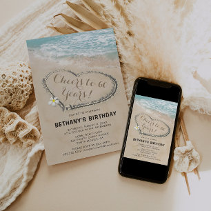 Adult Beach Birthday Party   Alter Einladung