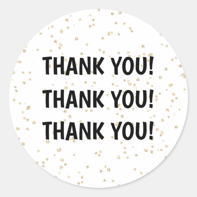 Adult Birthday Black Gold Glitzer Runder Aufkleber (Vorderseite)