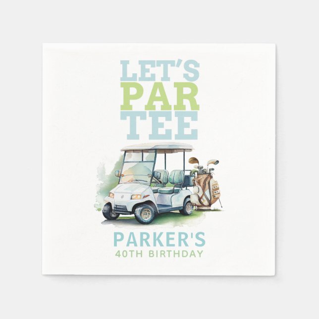 Adult Birthday Partee Golf Personalisiert Serviette (Vorderseite)