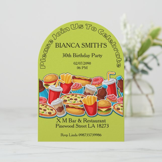 Adult Birthday  Party  Einladung (Stehend Vorderseite)