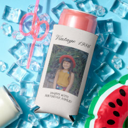 Adult Birthday Party Favor Fun Vintage Baby Photo Selters Dosenkühler