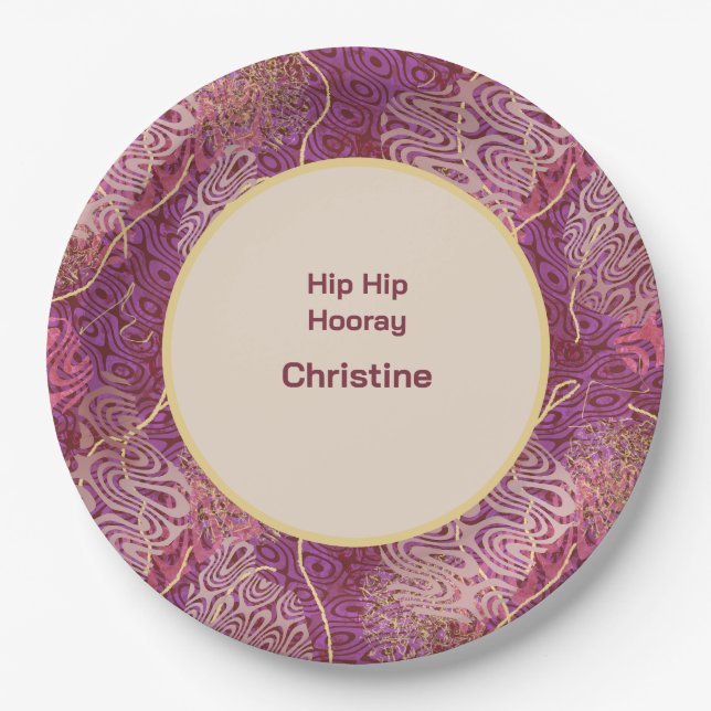 Adult Birthday Silhouette Stencil Art Pattern Pappteller (Vorderseite)