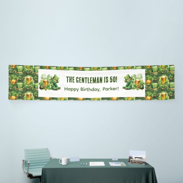Adult Birthday St Patrick's Day Personalisiert Banner (Messeveranstaltung)