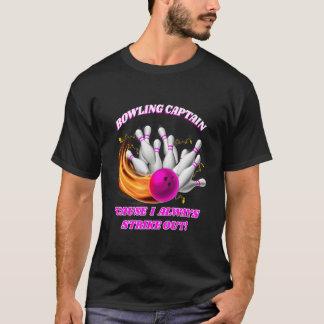 Adult Bowling Captain Rollin' Bowlers streiken T-Shirt