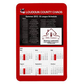 Adult Chaos - Sommer 2012 B Liga Zeitplan Magnet