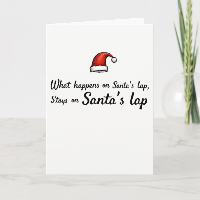Adult Christmas card what happens on Santas lap Karte (Vorderseite)