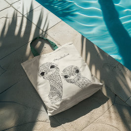 Adult Color Two Ostrich Heads Mandala Monogram Tragetasche