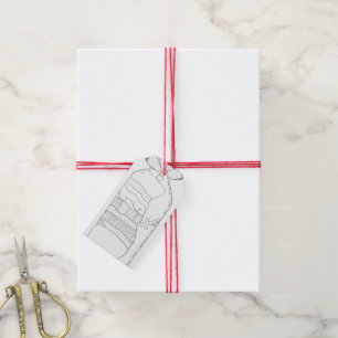 Adult Coloring Christmas Holiday Snowman Gift Tag Geschenkanhänger