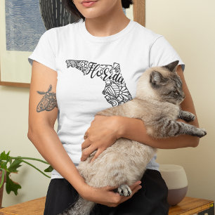 Adult Coloring Florida Line Art Mandala Karte T-Shirt