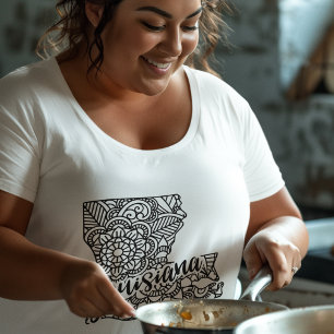 Adult Coloring Louisiana Line Art Mandala Karte T-Shirt