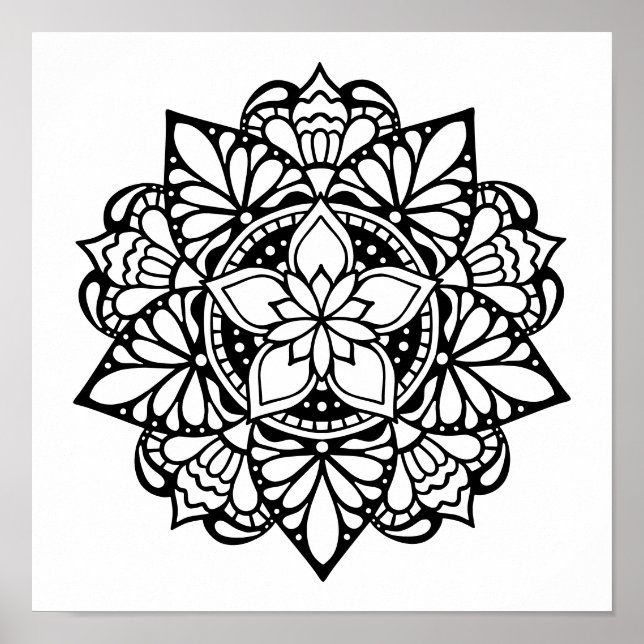 Adult Coloring Mandala Poster (Vorne)